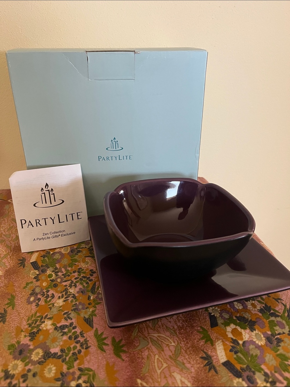 PartyLite 2 Piece Zen Candleholder with Box